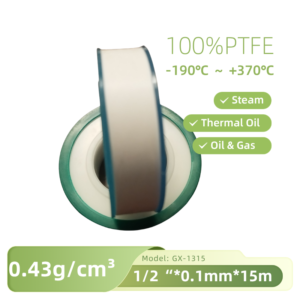 High-Temperature PTFE Thread Seal Tape for Thermal Oil & Steam – 13mm x 15m (100 Rolls/Box)