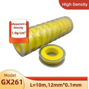 High-Density Yellow PTFE Thread Seal Tape – 12mm x 10m (100 Rolls/Box)